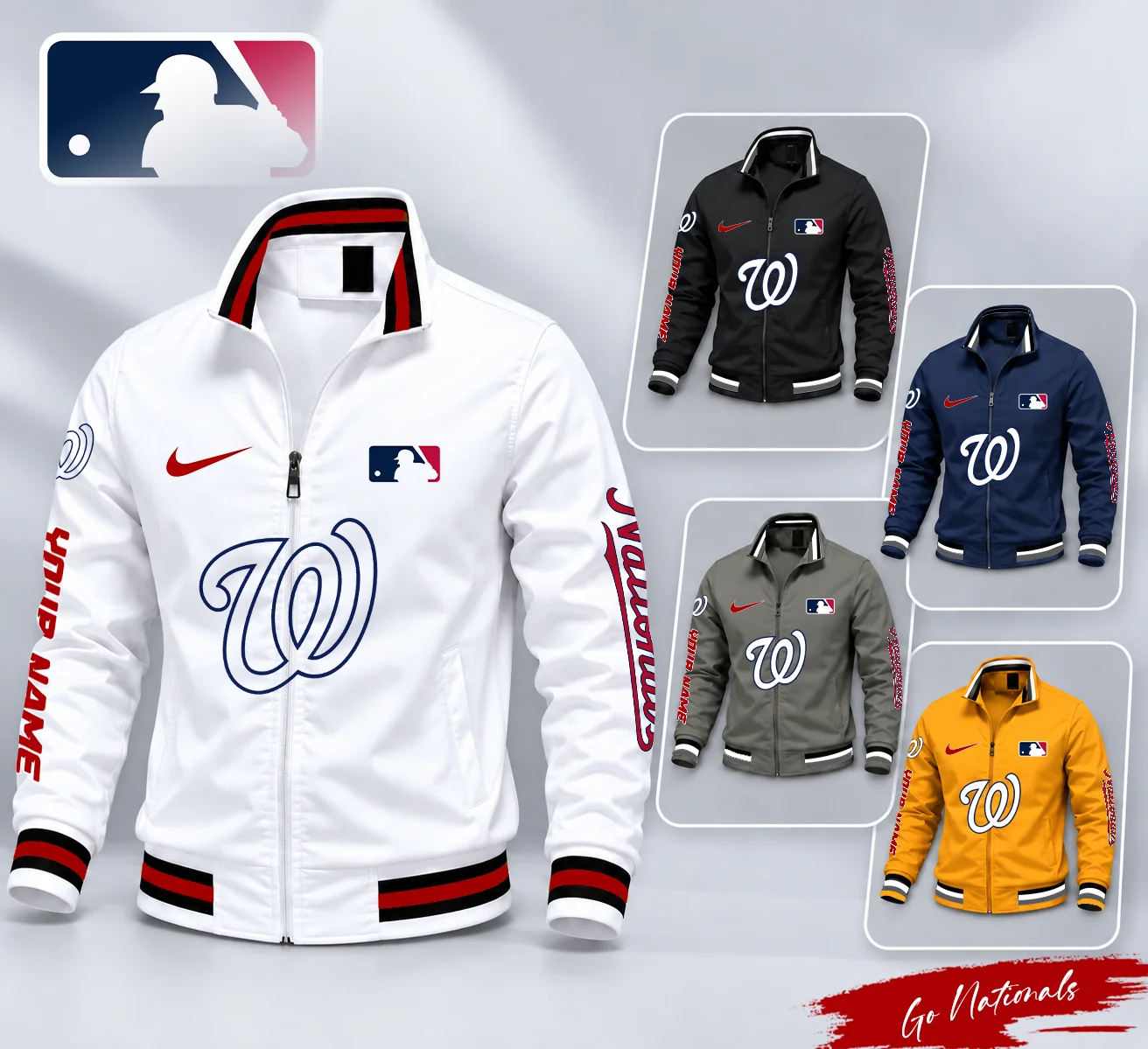 Limited Edition – Customized MLB Washington Nationals Multicolor Men’s Casual Jacket