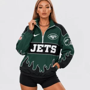 Limited Edition – Customized NFL New York Jets V-Neck Zipper Sweatshirt Jacket