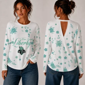 Limited Edition – Customized WNBA New York Liberty Women’s Back V-Cut Long-Sleeve Shirt