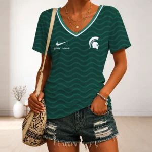 Limited Edition – Customized NCAA Michigan State Spartans Strappy V-Neck Female Shirt