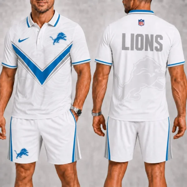 Limited Edition – Customized NFL Detroit Lions Polo Shirt & Short Pants
