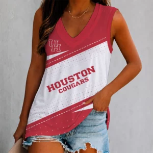 Limited Edition – Customized NCAA Houston Cougars Women’s V-Neck Tank Top
