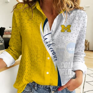 Limited Edition – Customized NCAA Michigan Wolverines Women Casual Shirt For Fan