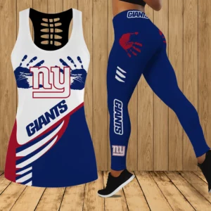 Limited Edition – Customized NFL New York Giants Hollow Tank Top & Leggings Set