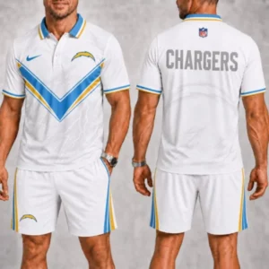 Limited Edition – Customized NFL Los Angeles Chargers Polo Shirt & Short Pants