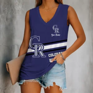 Limited Edition – Customized MLB Colorado Rockies Women’s V-Neck Tank Top