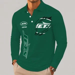 Limited Edition – Customized NFL New York Jets Long Sleeve Polo Shirt