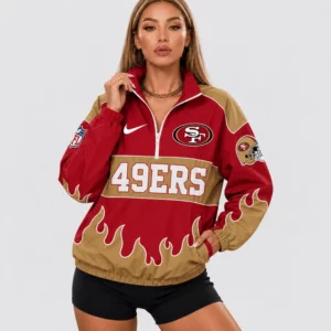 Limited Edition – Customized NFL San Francisco 49Ers V-Neck Zipper Sweatshirt Jacket