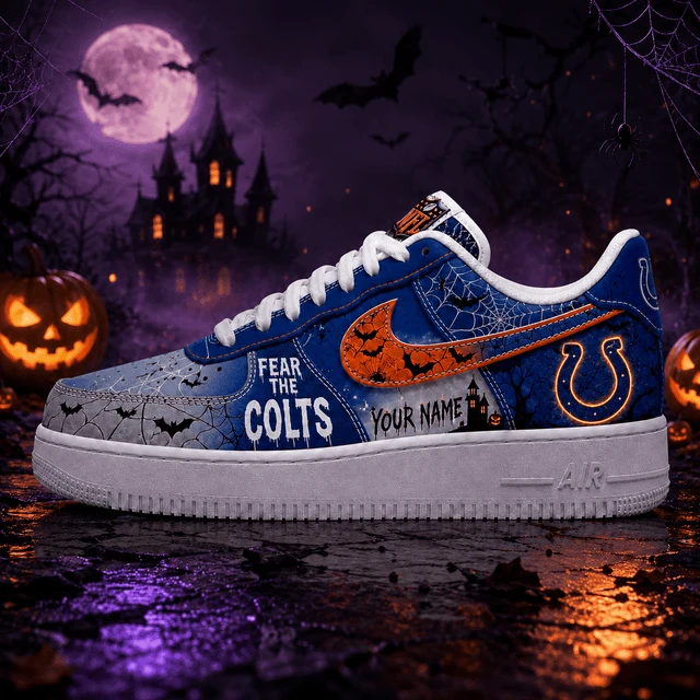 Limited Edition – Customized NFL Indianapolis Colts Halloween Air force 1 Shoes