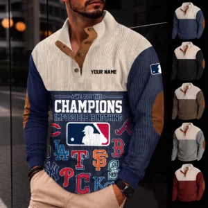 Limited Edition – Customized MLB All Teams Button Sweatshirts Stand Collar