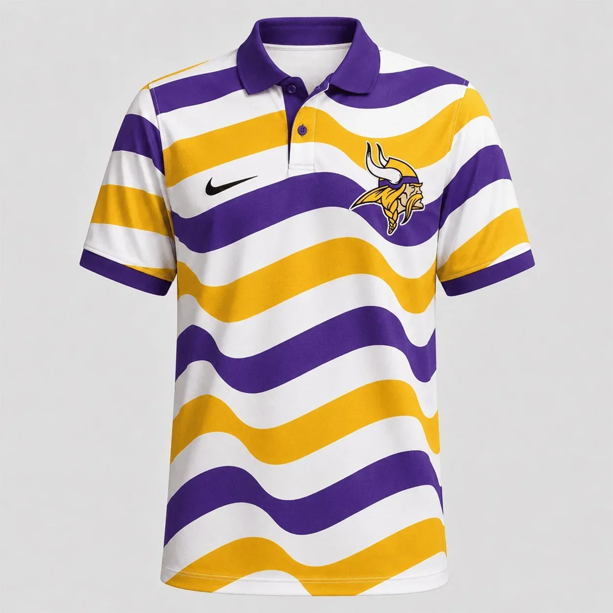 Limited Edition – Customized NFL Minnesota Vikings Striped Polo Shirt