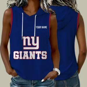 Limited Edition – Customized NFL New York Giants Women’s Sleeveless Hooded Pocket Tank Top