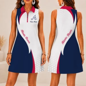 Limited Edition – Customized MLB Atlanta Braves Women’s Zip Sleeveless Polo Dress