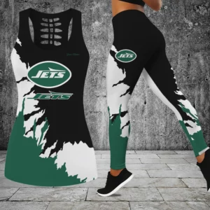 Limited Edition – Customized NFL New York Jets Hollow Tank Top & Leggings Set