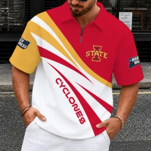 Limited Edition – Customized NCAA Iowa State Cyclones Quarter-Zip Polo Shirt