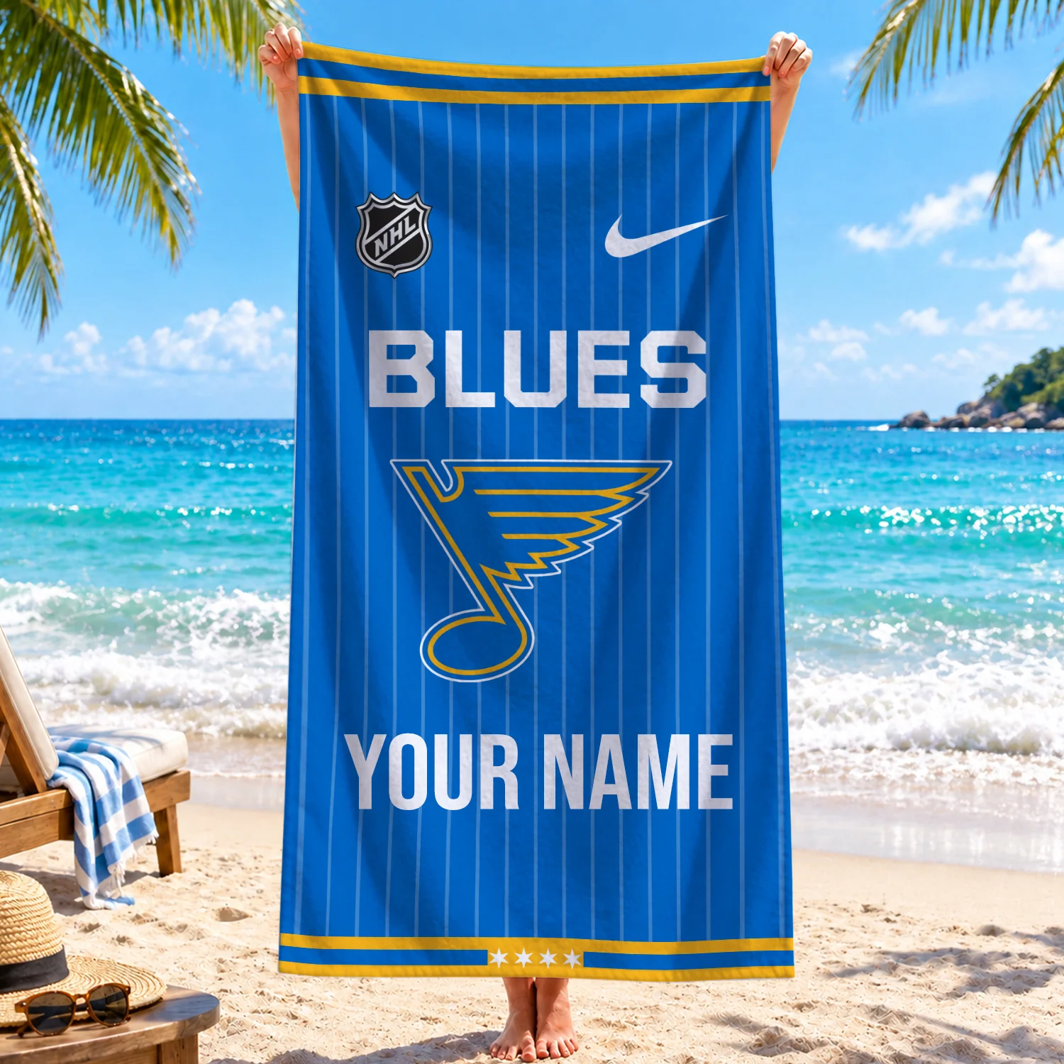 Limited Edition – Customized NHL St. Louis Blues Beach Towel
