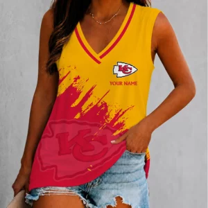 Limited Edition – Customized NFL Kansas City Chiefs Women’s V-Neck Tank Top