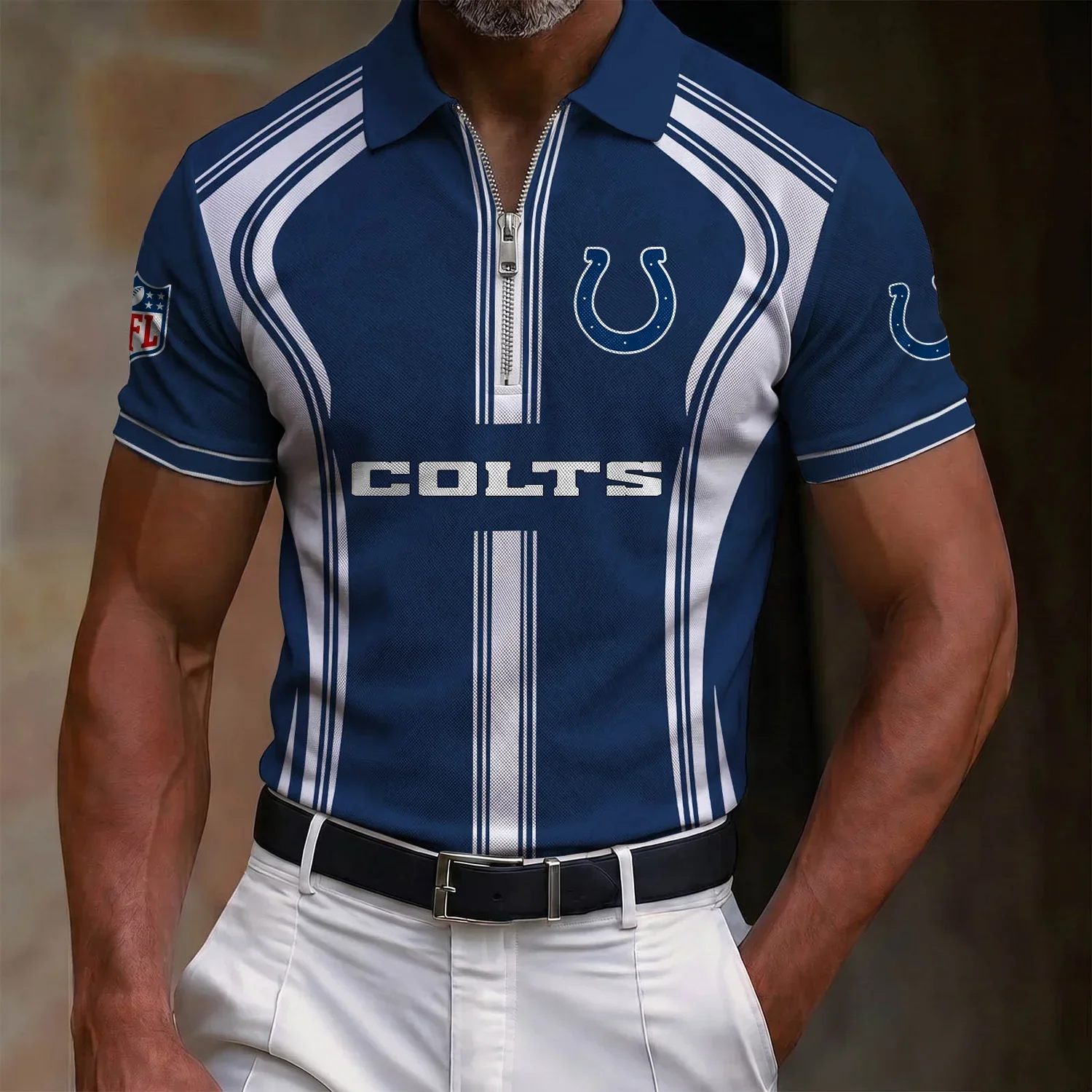 Limited Edition – Customized NFL Las Vegas Raiders Zip Polo Shirt