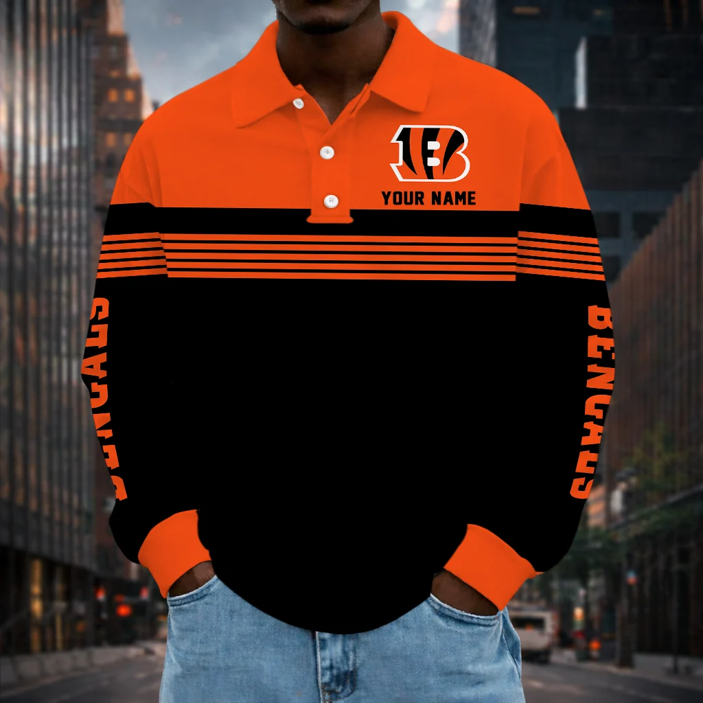 Limited Edition – Customized NFL Cincinnati Bengals Long Sleeve Polo Shirt