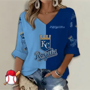 Limited Edition – Customized MLB Kansas City Royals Women’s V-Neck Long Sleeve Shirt