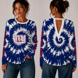 Limited Edition – Customized NFL New York Giants Women’s Back V-Cut Long-Sleeve Shirt