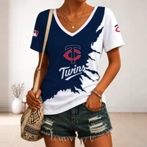 Limited Edition – Customized MLB Minnesota Twins V-Neck Female Shirt
