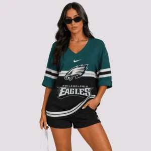 Limited Edition – Customized NFL Philadelphia Eagles Women’s Heart V-Neck Long Sleeve Shirt