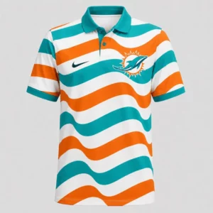Limited Edition – Customized NFL Miami Dolphins Striped Polo Shirt