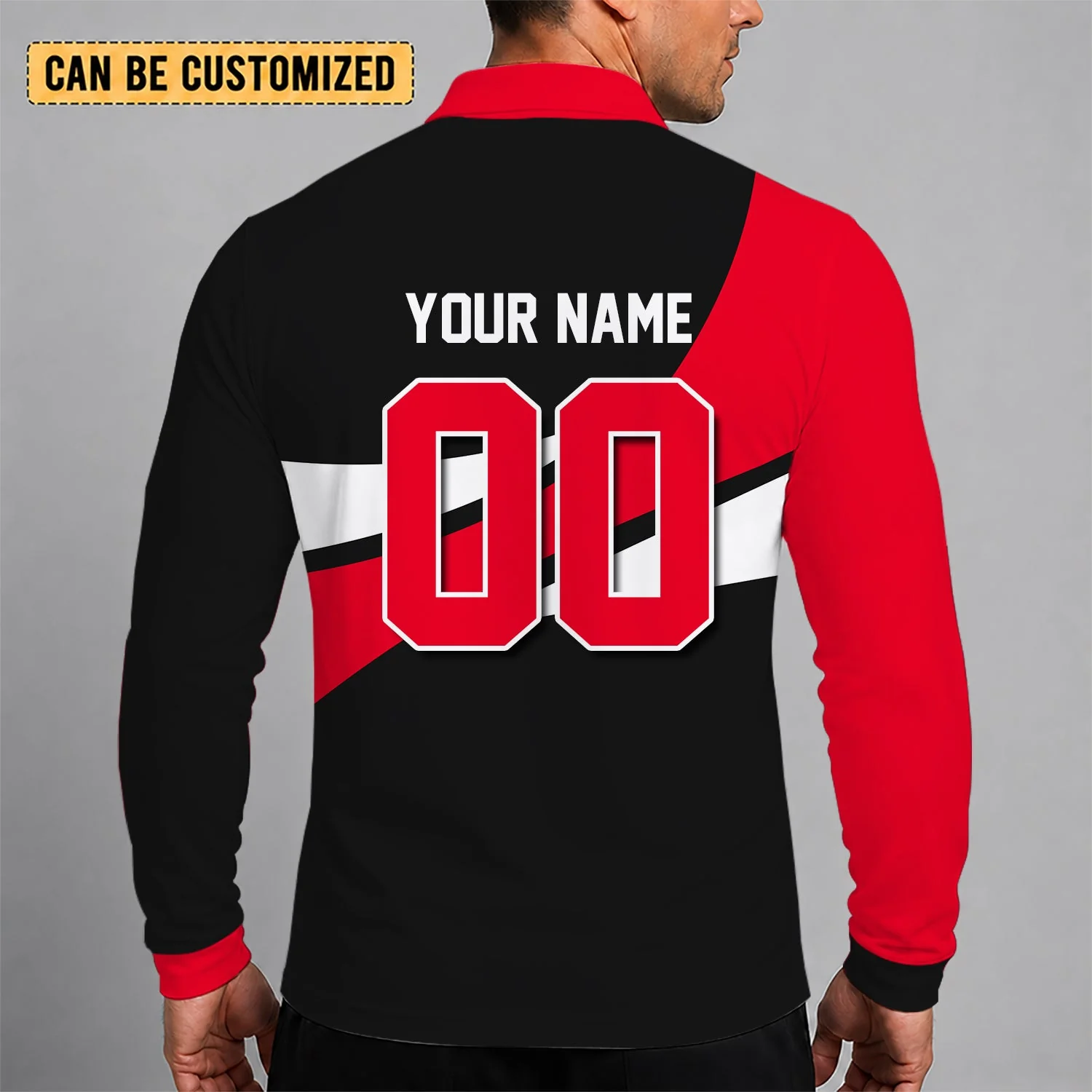 Limited Edition – Customized NHL New Jersey Devils Men Long Sleeve Polo Shirt - Image 2