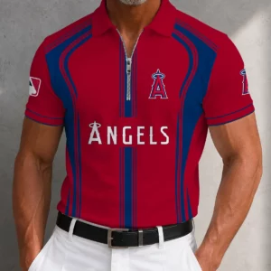 Limited Edition – Customized MLB Los Angeles Angels Zip Polo Shirt