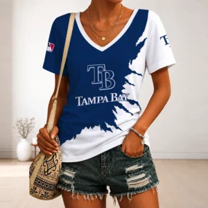 Limited Edition – Customized MLB Tampa Bay Rays V-Neck Female Shirt