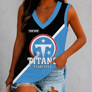Limited Edition – Customized NFL Tennessee Titans Women’s V-Neck Tank Top