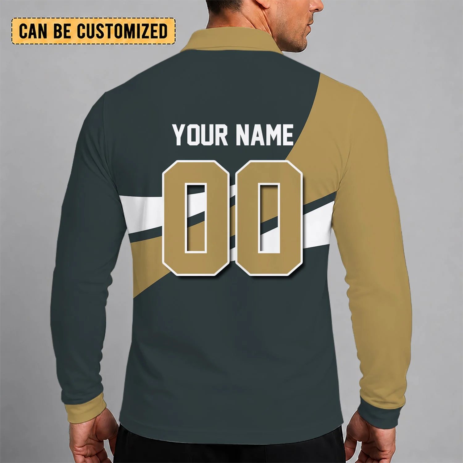Limited Edition – Customized NHL Vegas Golden Knights Men Long Sleeve Polo Shirt - Image 2