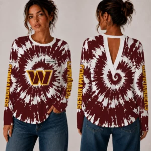 Limited Edition – Customized NFL Washington Commanders Women’s Back V-Cut Long-Sleeve Shirt
