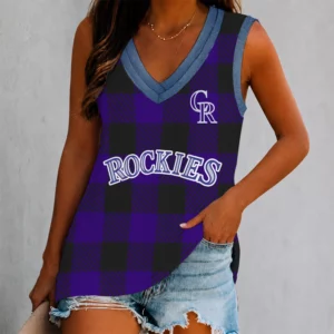 Limited Edition – Customized MLB Colorado Rockies Women’s V-Neck Tank Top
