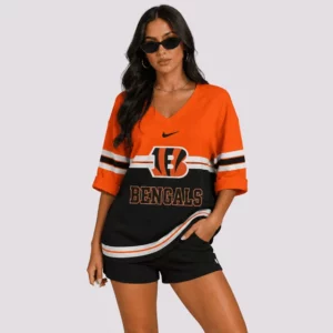 Limited Edition – Customized NFL Cincinnati Bengals Women’s Heart V-Neck Long Sleeve Shirt