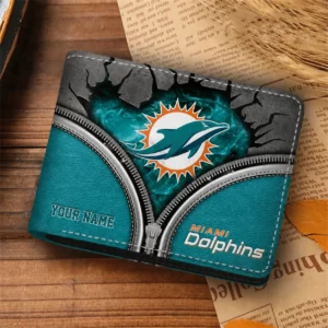 Limited Edition – Customized NFL Miami Dolphins Leather Wallet