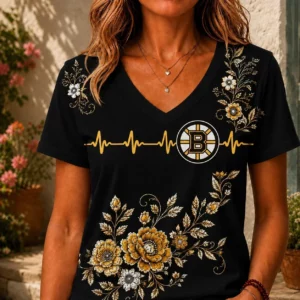 Limited Edition – Customized NHL Boston Bruins V-Neck Female Shirt