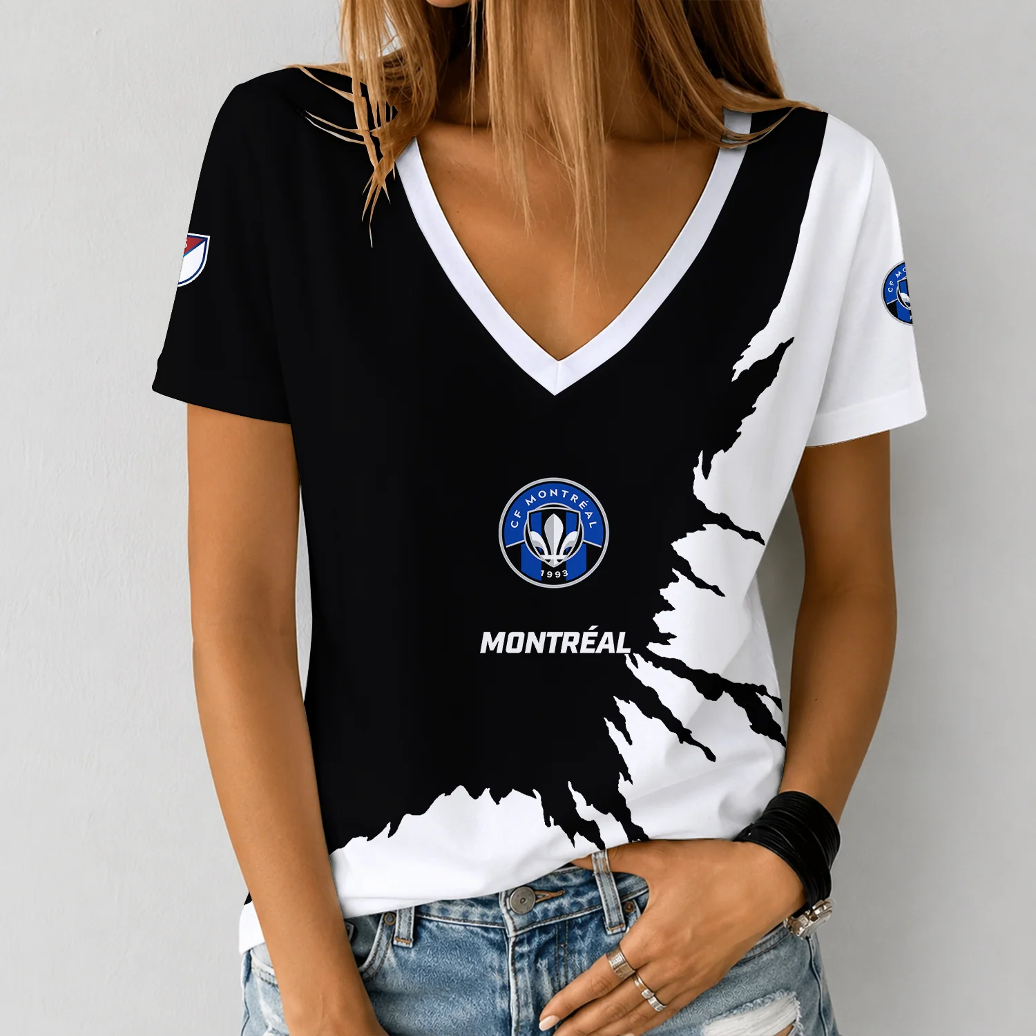 Limited Edition – Customized MLS CF Montr?al V-Neck Female Shirt
