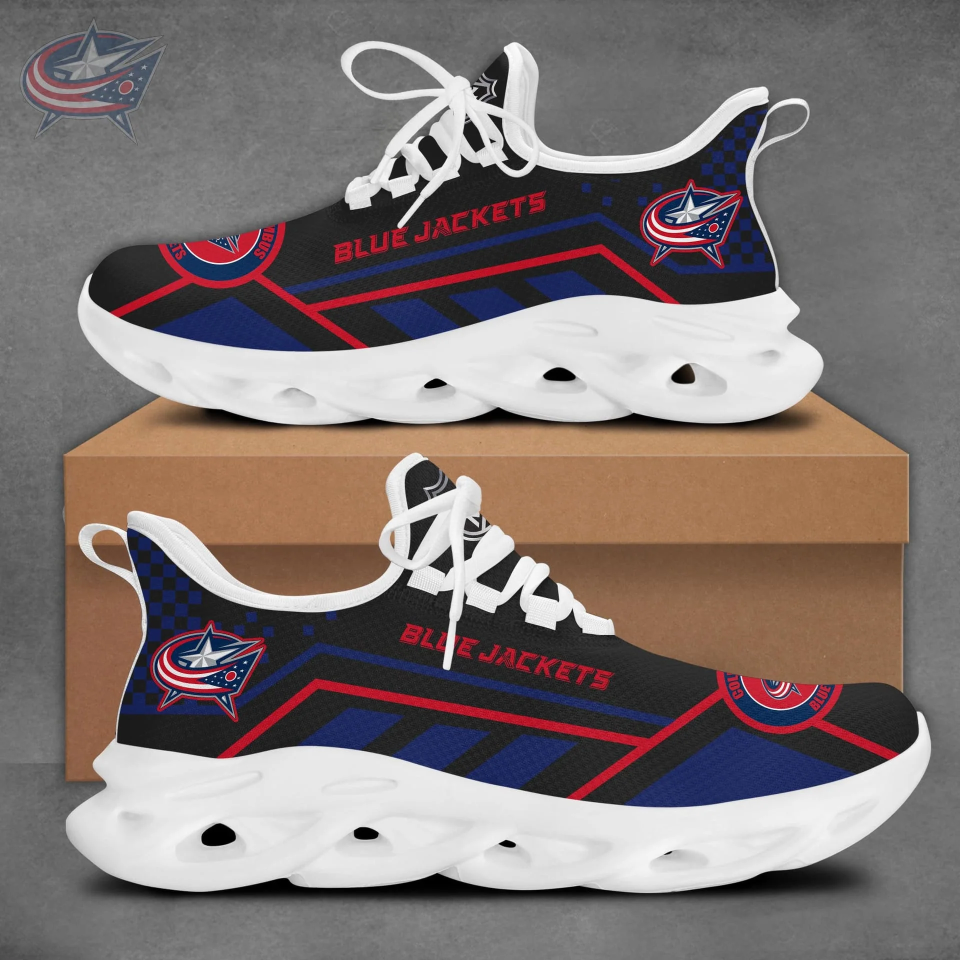 Limited Edition – Customized NHL Columbus Blue Jackets Max Soul Sneakers - Image 2