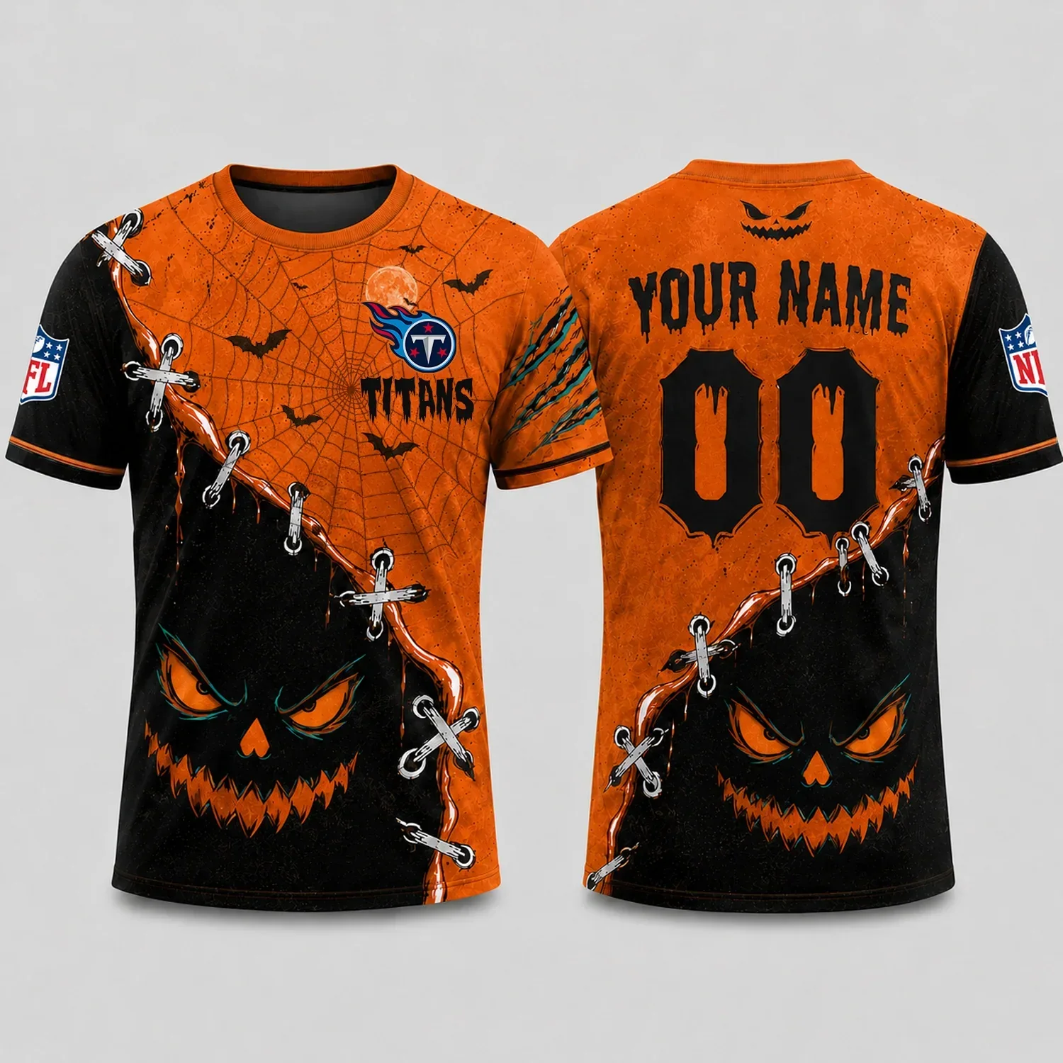 Limited Edition – Customized NFL Tennessee Titans Halloween Unisex T-Shirt