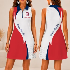 Limited Edition – Customized MLB Boston Red Sox Women’s Zip Sleeveless Polo Dress