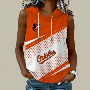 Limited Edition – Customized MLB Baltimore Orioles Women’s Sleeveless Hooded Pocket Tank Top