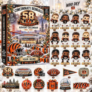 Personalized Cincinnati Bengals 58th Anniversary Advent Calendar Birthday Gift For Friend – THW