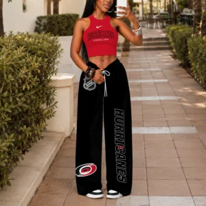 Limited Edition – Customized NHL Carolina Hurricanes Women’s Crop Top & Long Pants Set