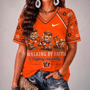 Limited Edition – Customized NFL Cincinnati Bengals V-Neck Female Shirt