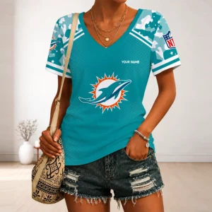 Limited Edition – Customized NFL Miami Dolphins V-Neck Female Shirt