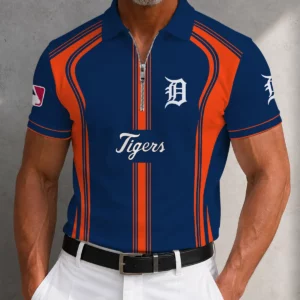 Limited Edition – Customized MLB Detroit Tigers Zip Polo Shirt