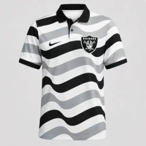 Limited Edition – Customized NFL Las Vegas Raiders Striped Polo Shirt