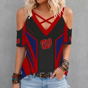 Limited Edition – Customized MLB Washington Nationals Criss Cross V-Neck Top